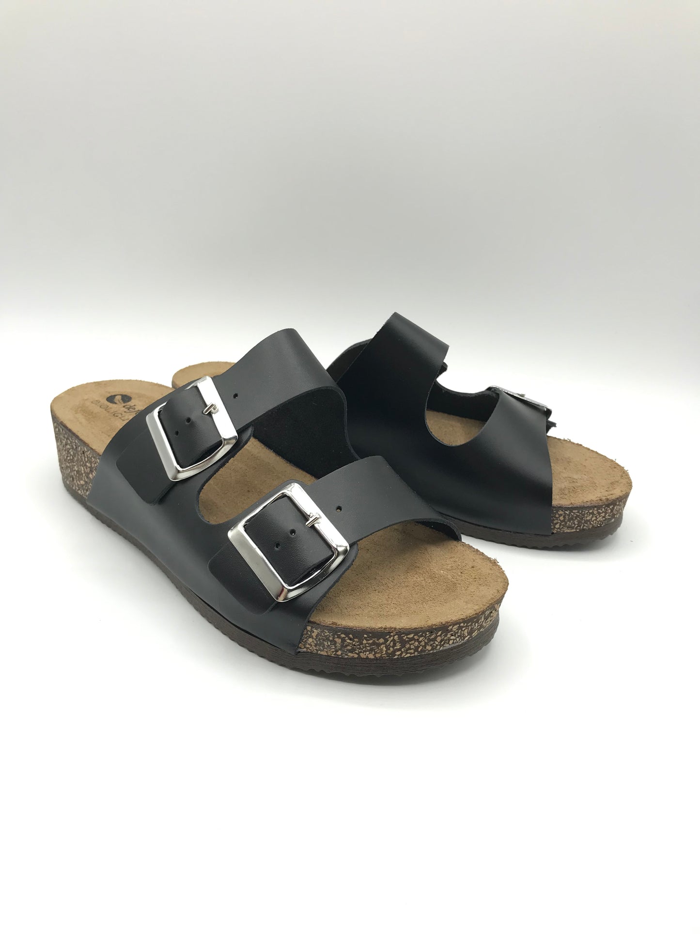 Ciabatta fibbie donna De Fonseca Cervia nero