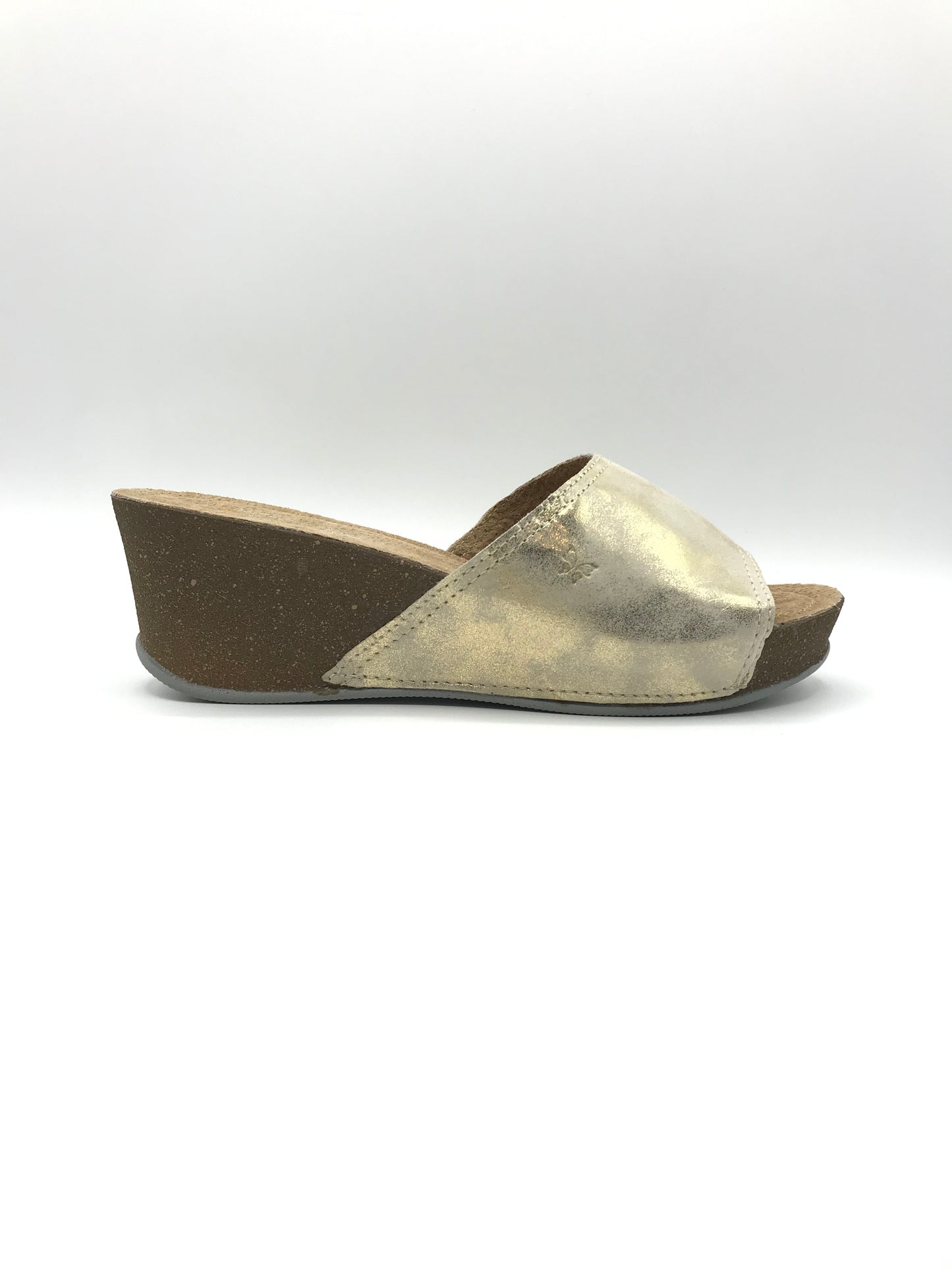 Ciabatta Donna in Pelle Dorata: con Zeppa | Atema 7770 Oro