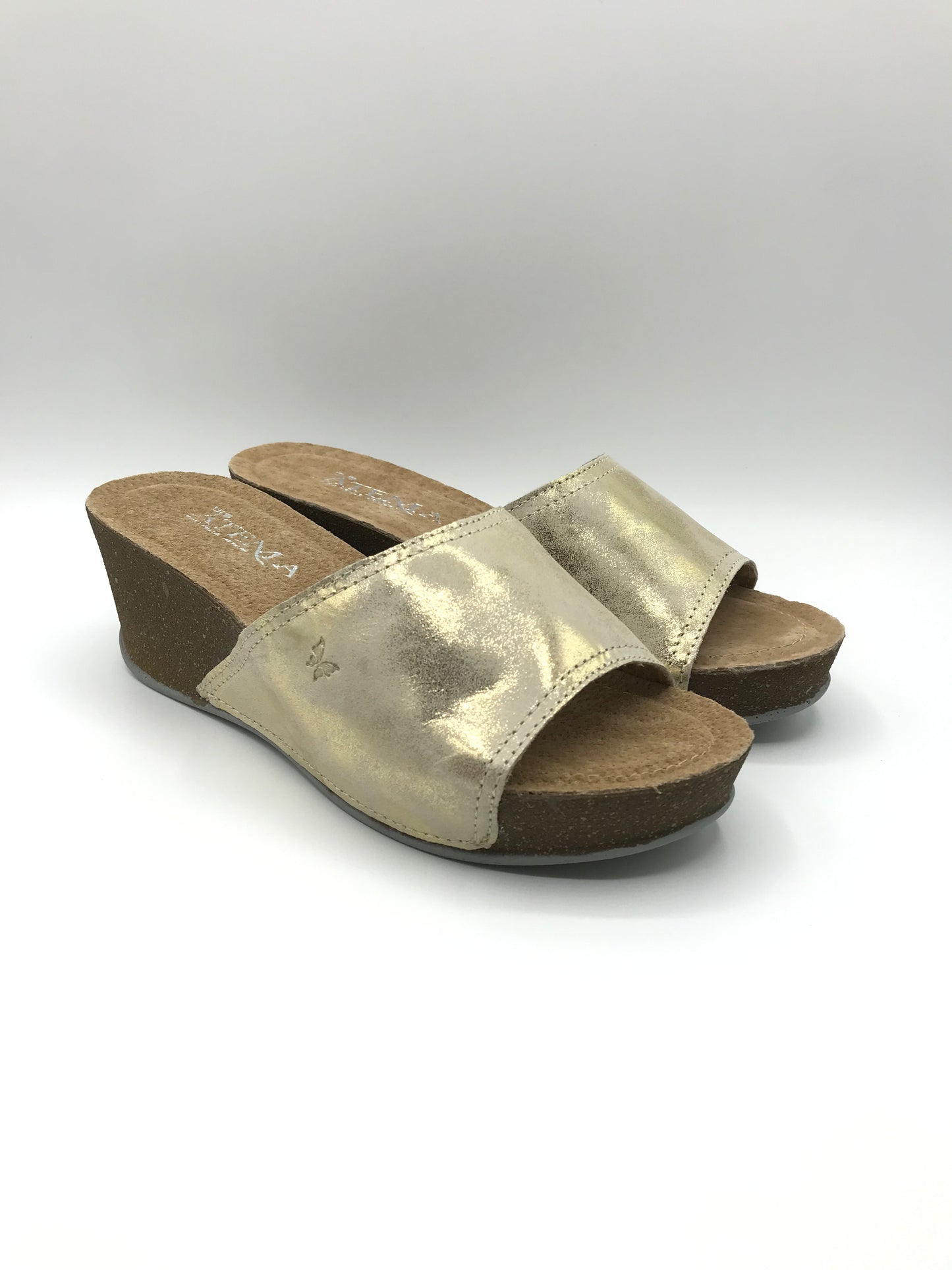 Ciabatta Donna in Pelle Dorata: con Zeppa | Atema 7770 Oro