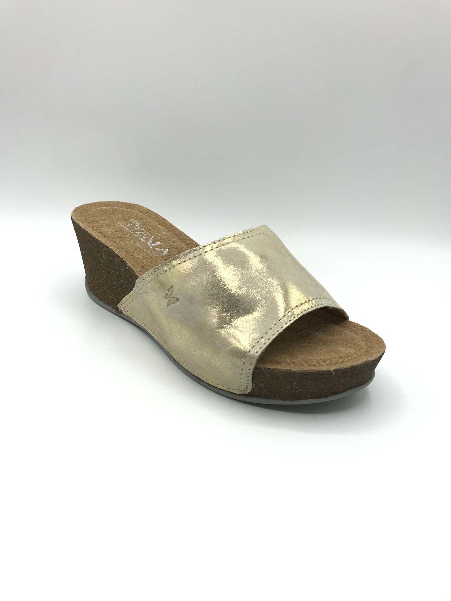 Ciabatta Donna in Pelle Dorata: con Zeppa | Atema 7770 Oro