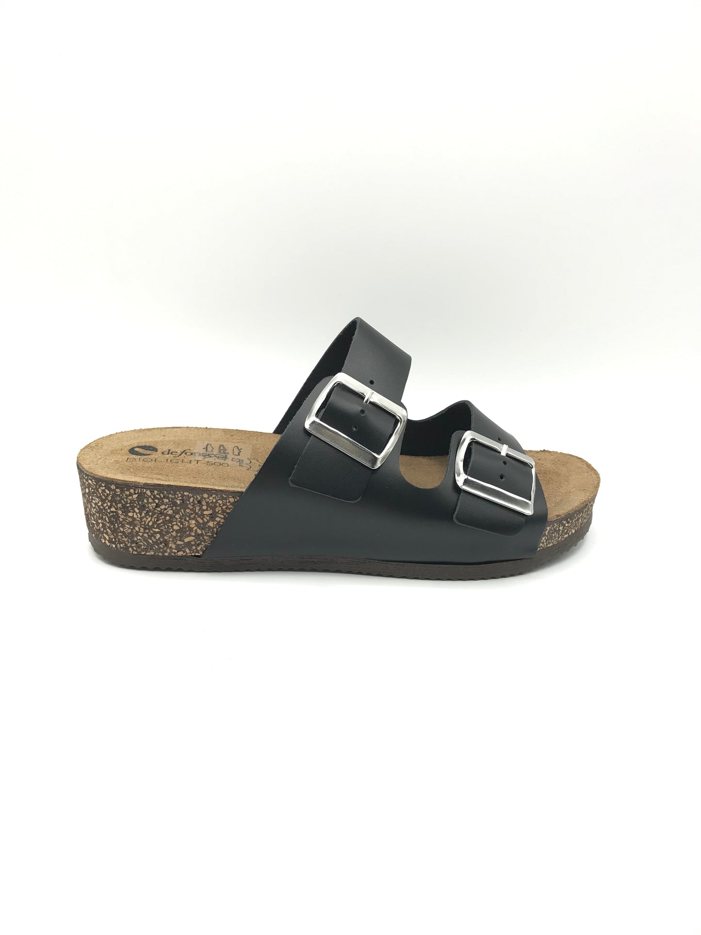 Ciabatta fibbie donna De Fonseca Cervia nero