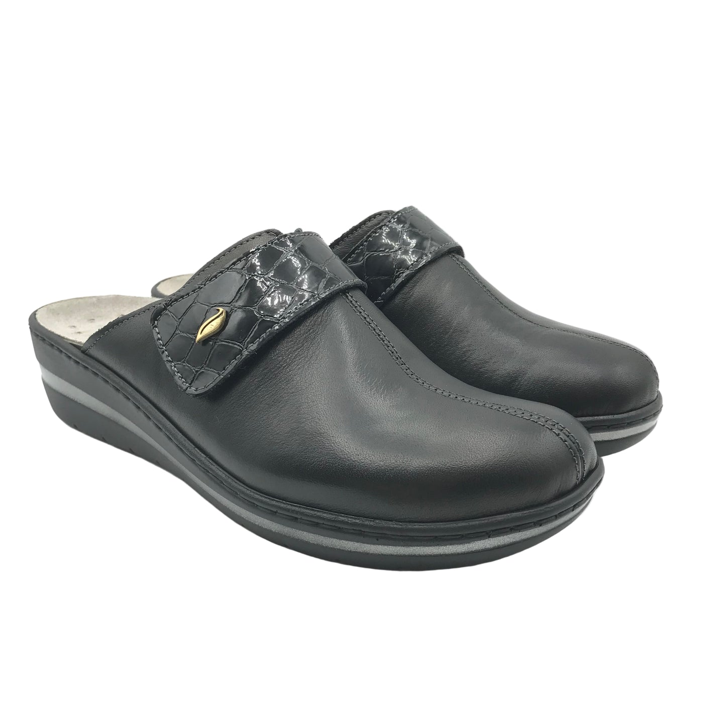 Florance | Ciabatte in vera pelle con plantare estraibile e chiusura a strappo | C32066