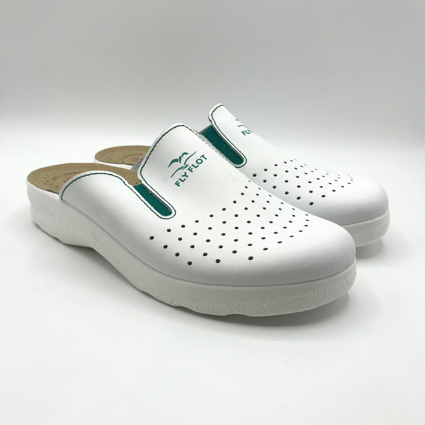Fly Flot | Ciabatte sanitarie in vera pelle con elastici | 81474