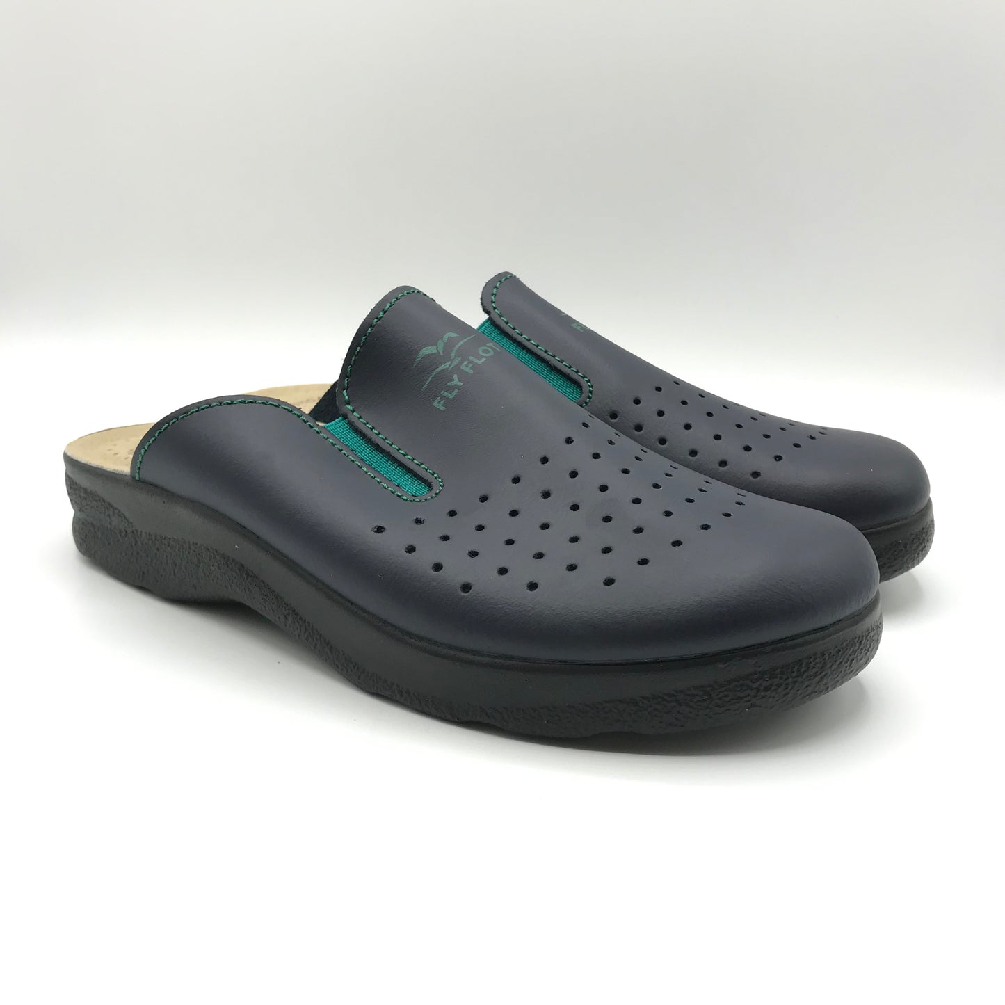 Fly Flot | Ciabatte sanitarie in vera pelle con elastici | 81474
