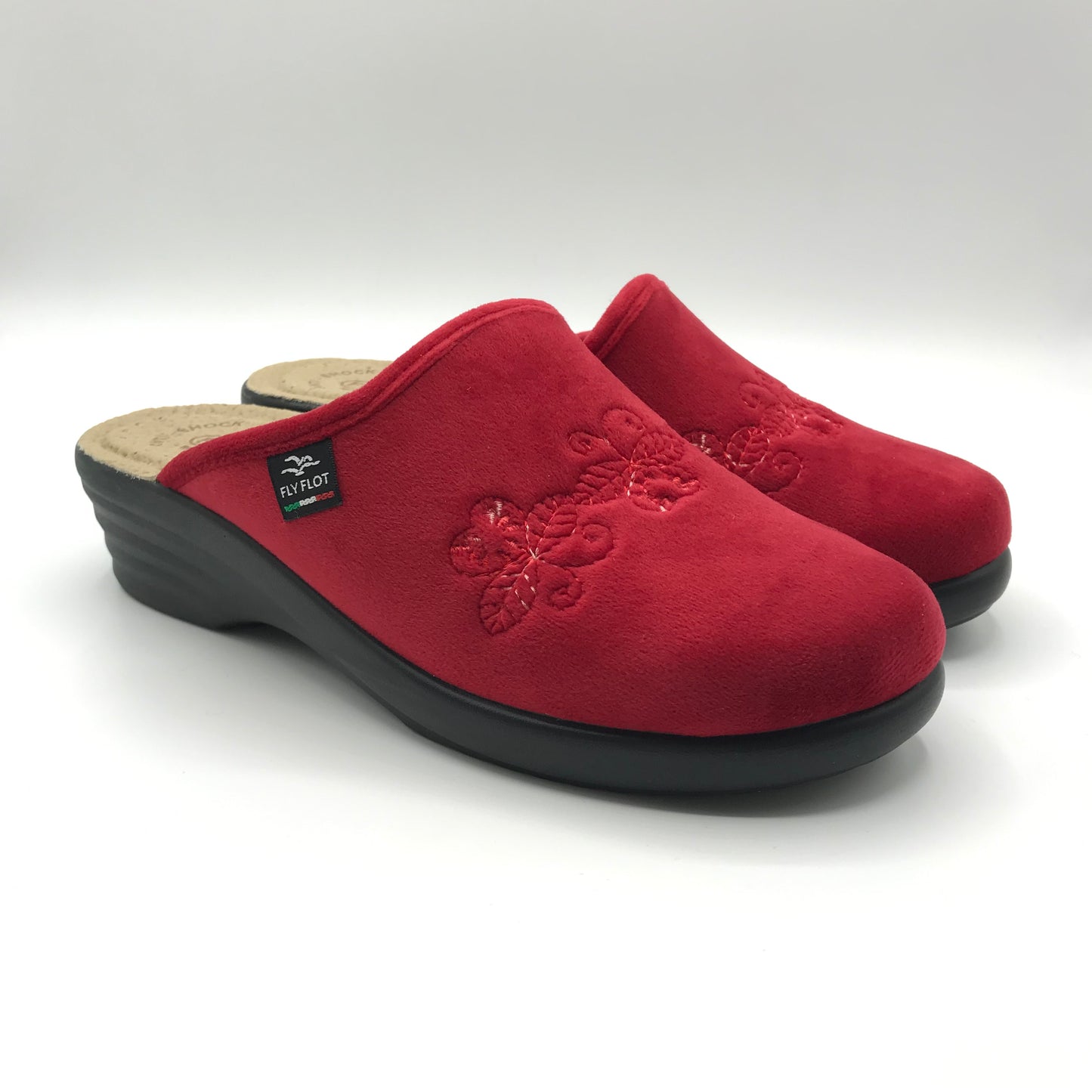 Fly Flot | Ciabatte anatomiche in velluto con zeppa alta | L8W44