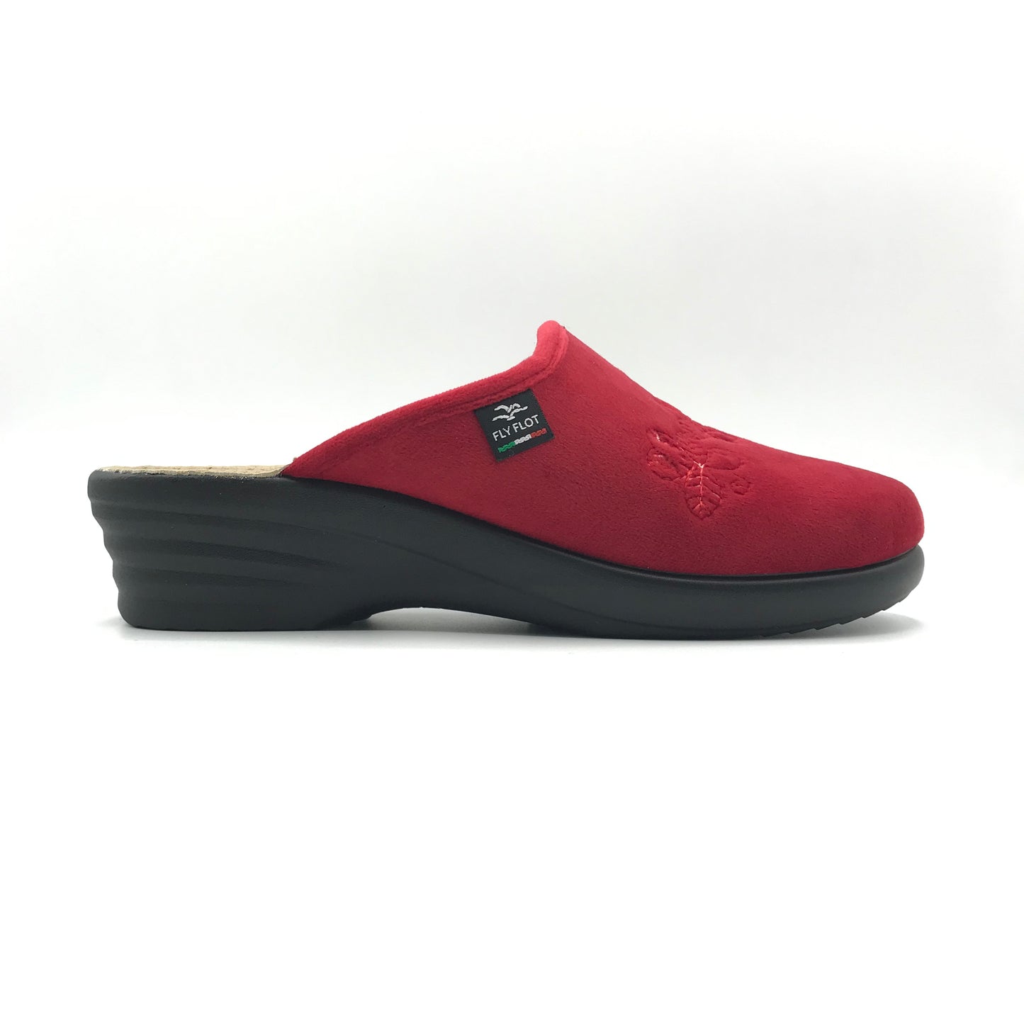 Fly Flot | Ciabatte anatomiche in velluto con zeppa alta | L8W44