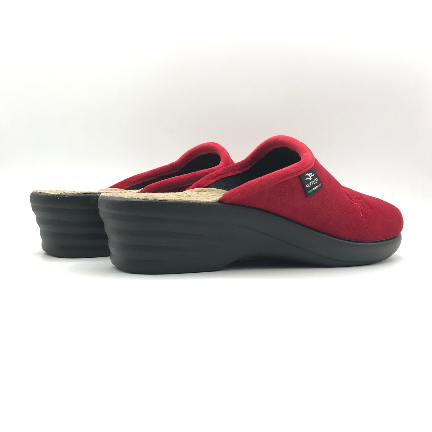 Fly Flot | Ciabatte anatomiche in velluto con zeppa alta | L8W44
