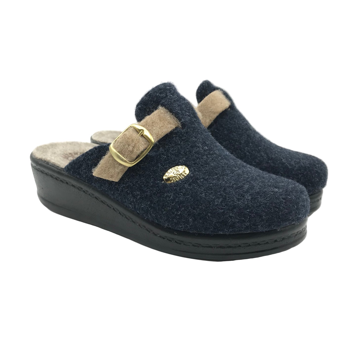 Sanital Light | Ciabatte anatomiche con fibbia e zeppa alta | 385