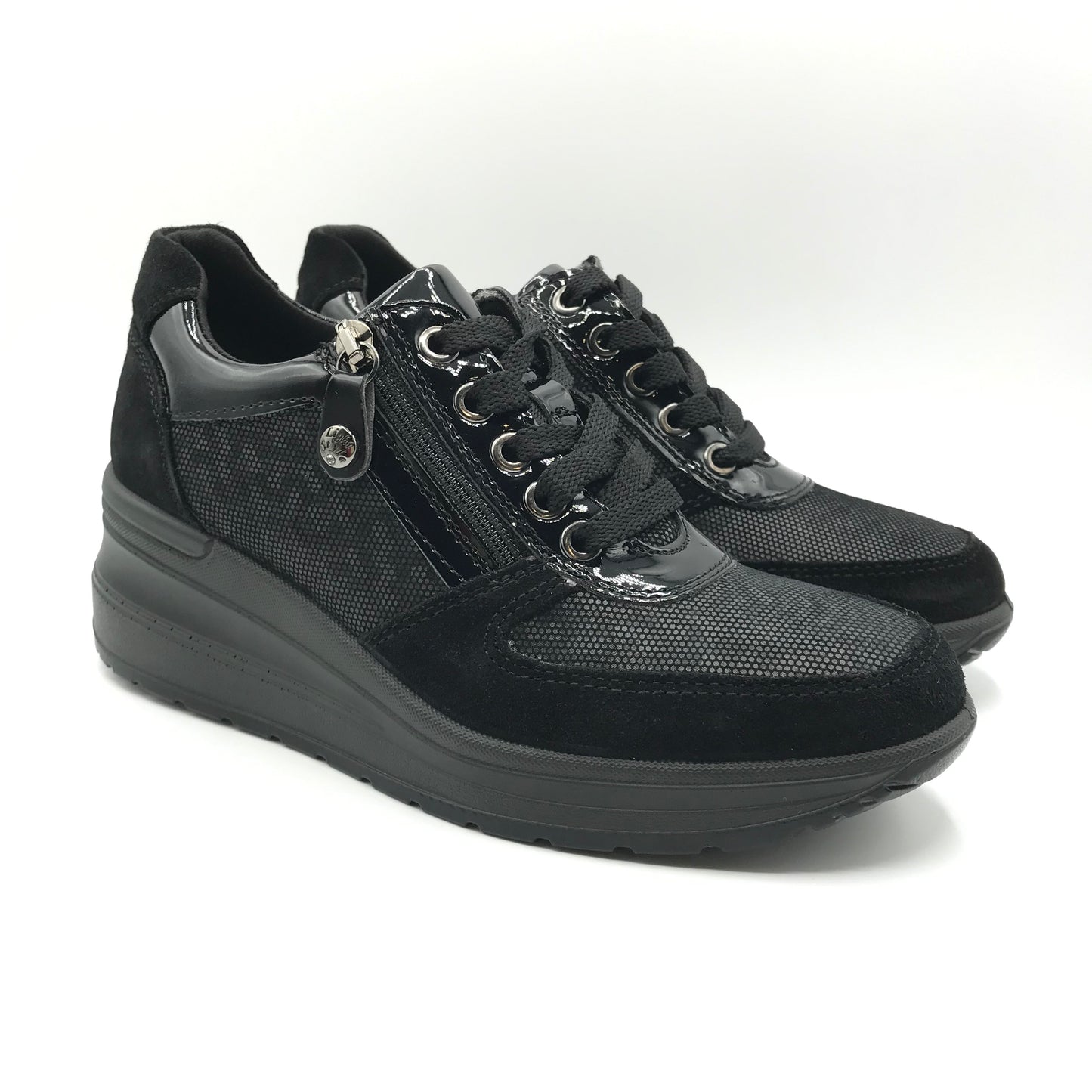 Imac | Sneakers in vera pelle con cerniera e zeppa alta | 457660