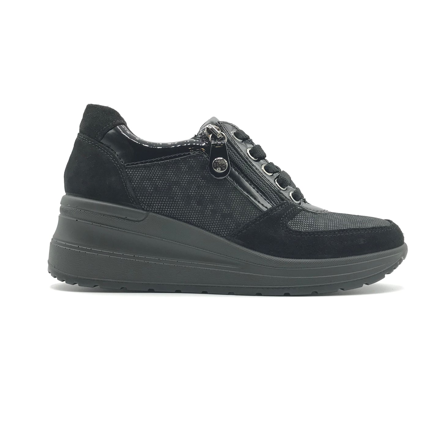 Imac | Sneakers in vera pelle con cerniera e zeppa alta | 457660