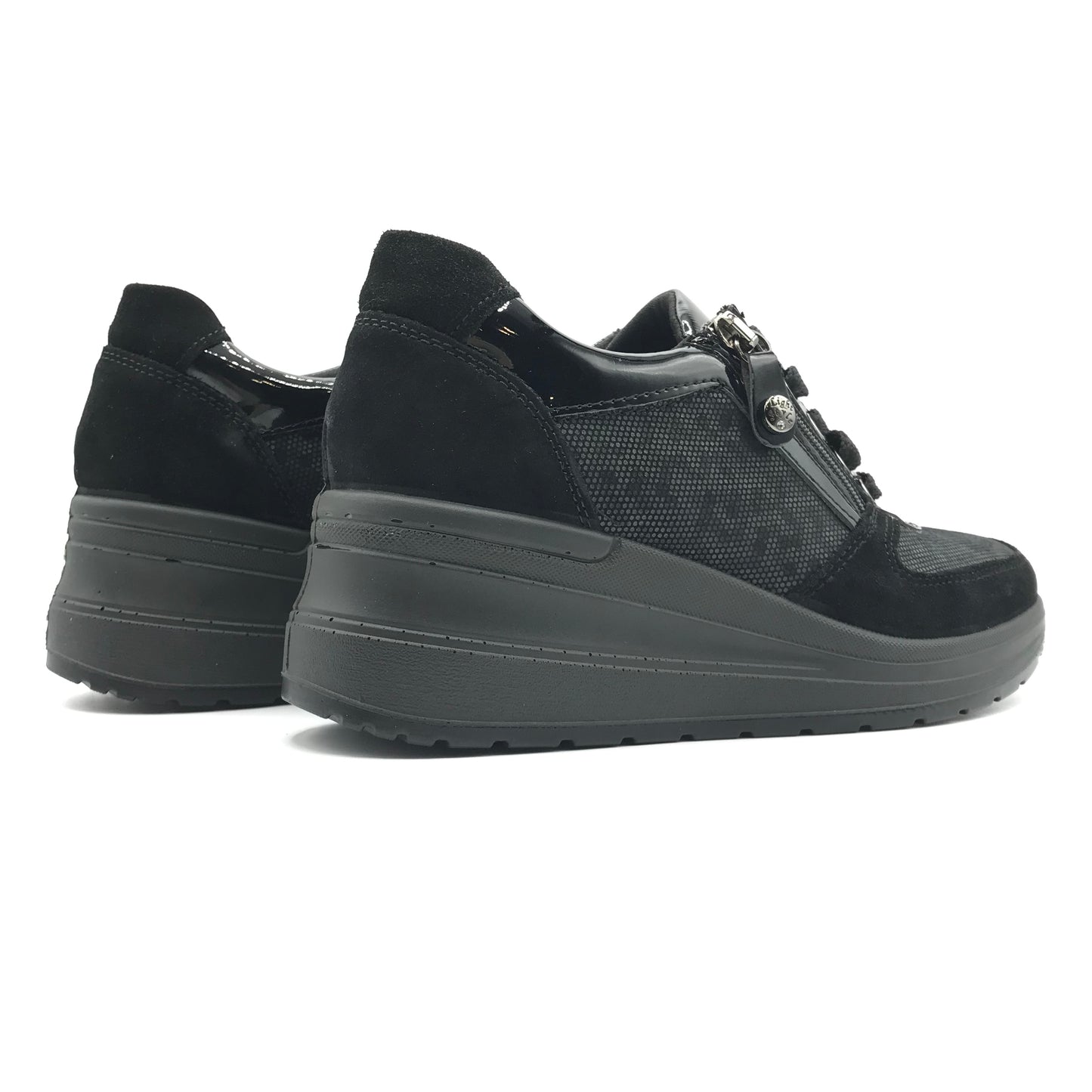 Imac | Sneakers in vera pelle con cerniera e zeppa alta | 457660