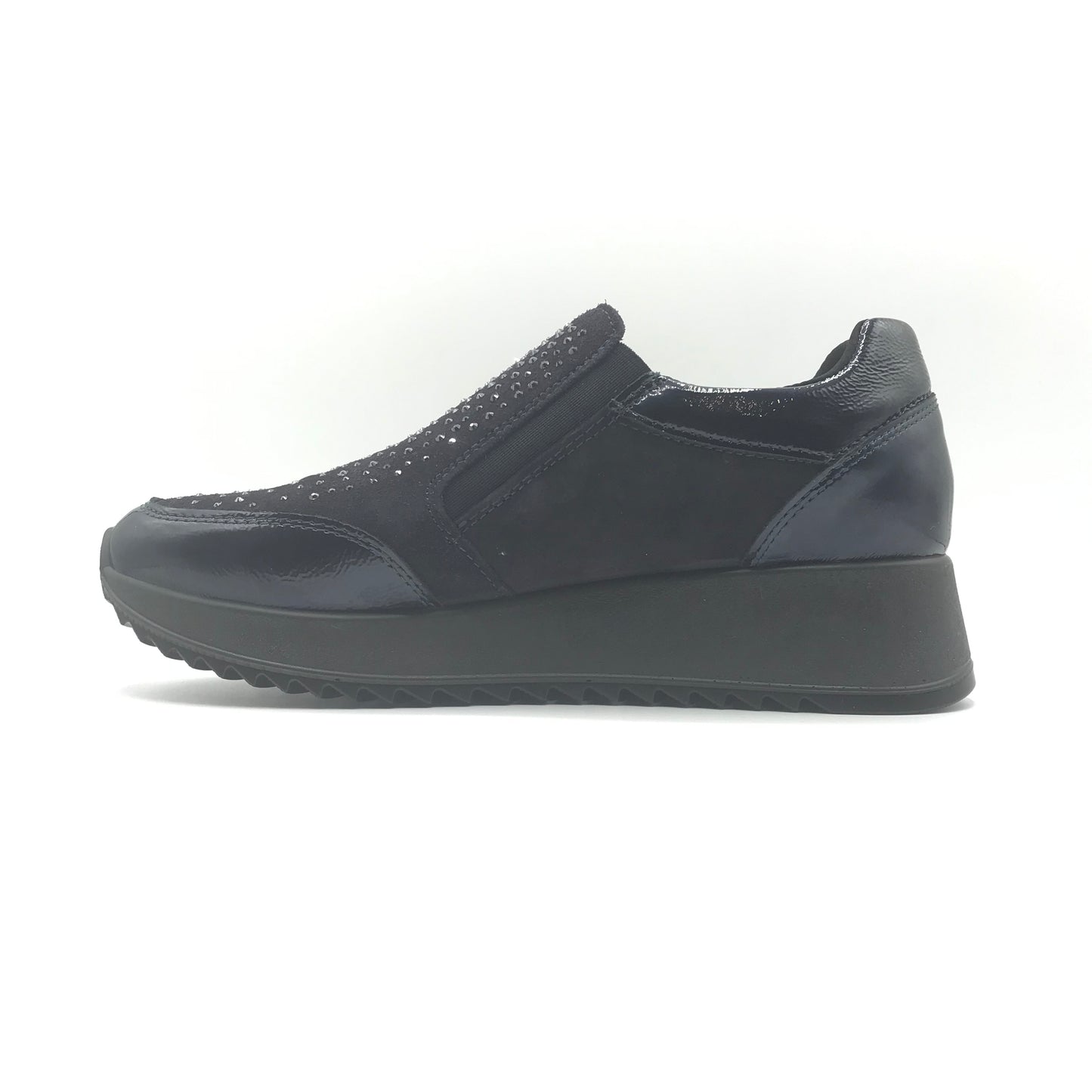 Imac | Sneakers in vera pelle con cerniera e brillantini | 457360