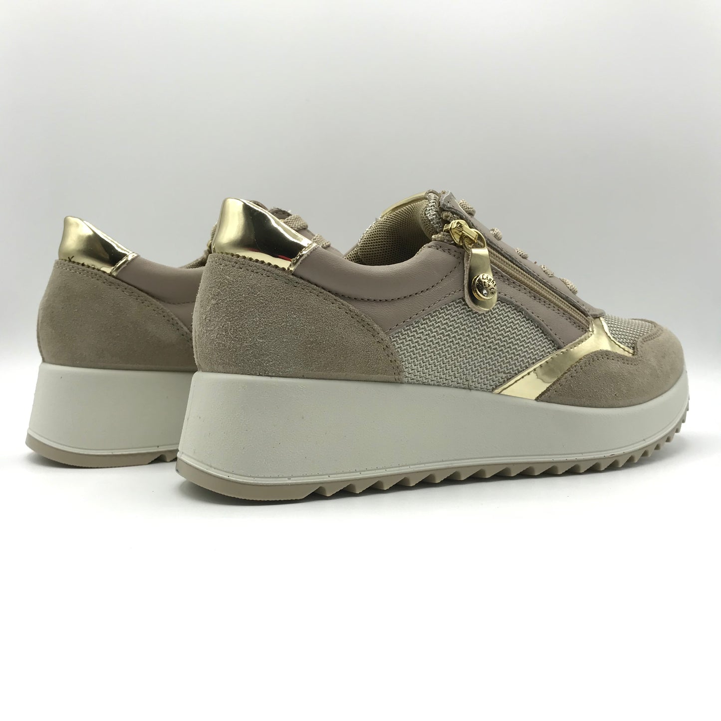 Imac | Sneakers in vera pelle con lacci e cerniera laterale | 756881