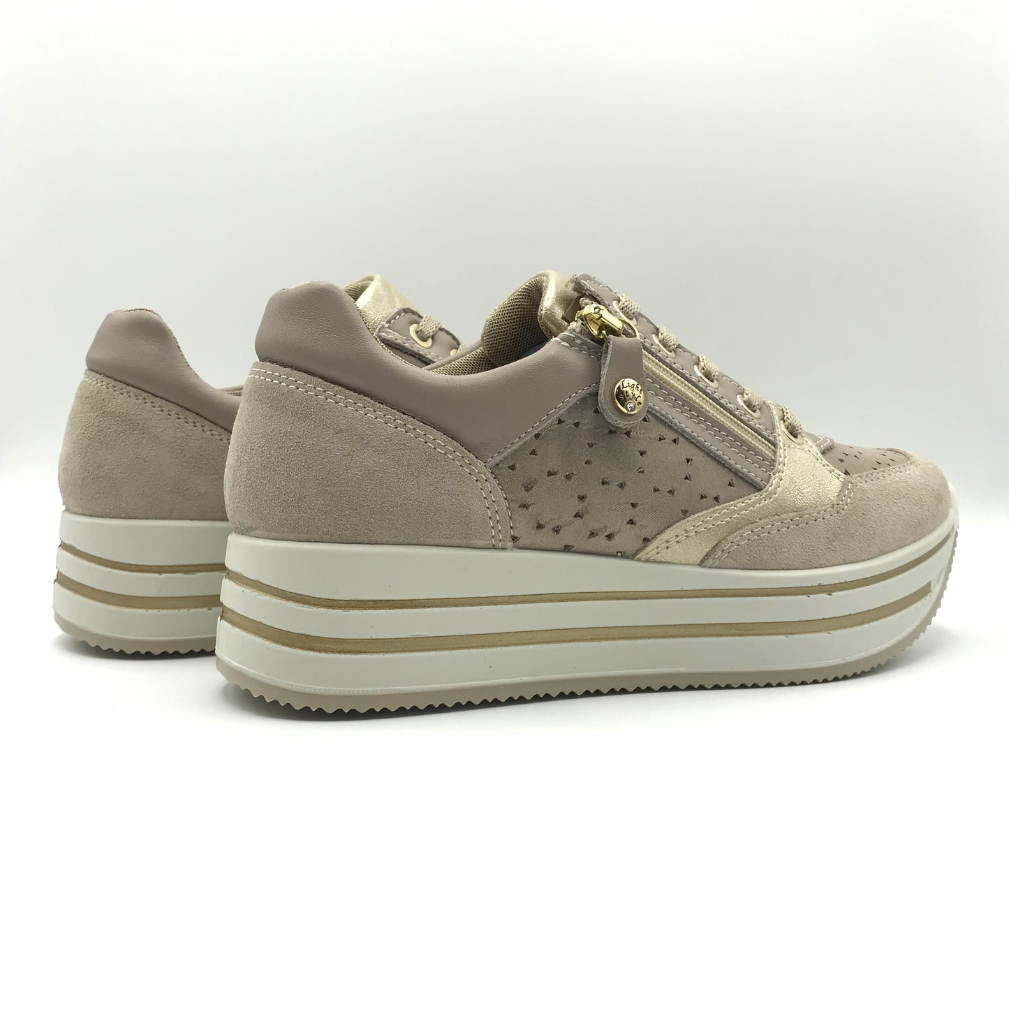 Imac | Sneakers in vera pelle con lacci e cerniera e platform | 756961