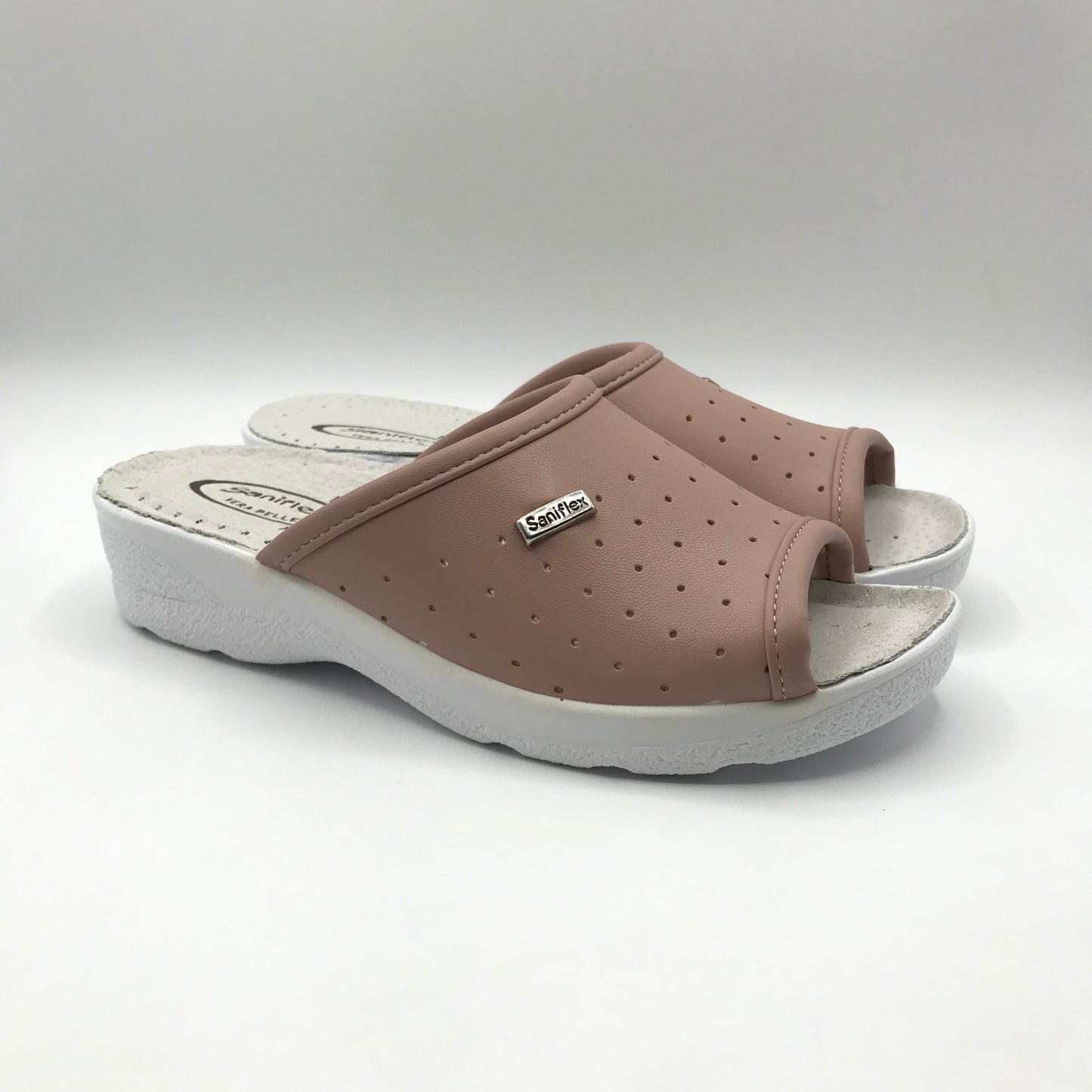 Saniflex | Ciabatte in tessuto stretch e vera pelle | 89872/10