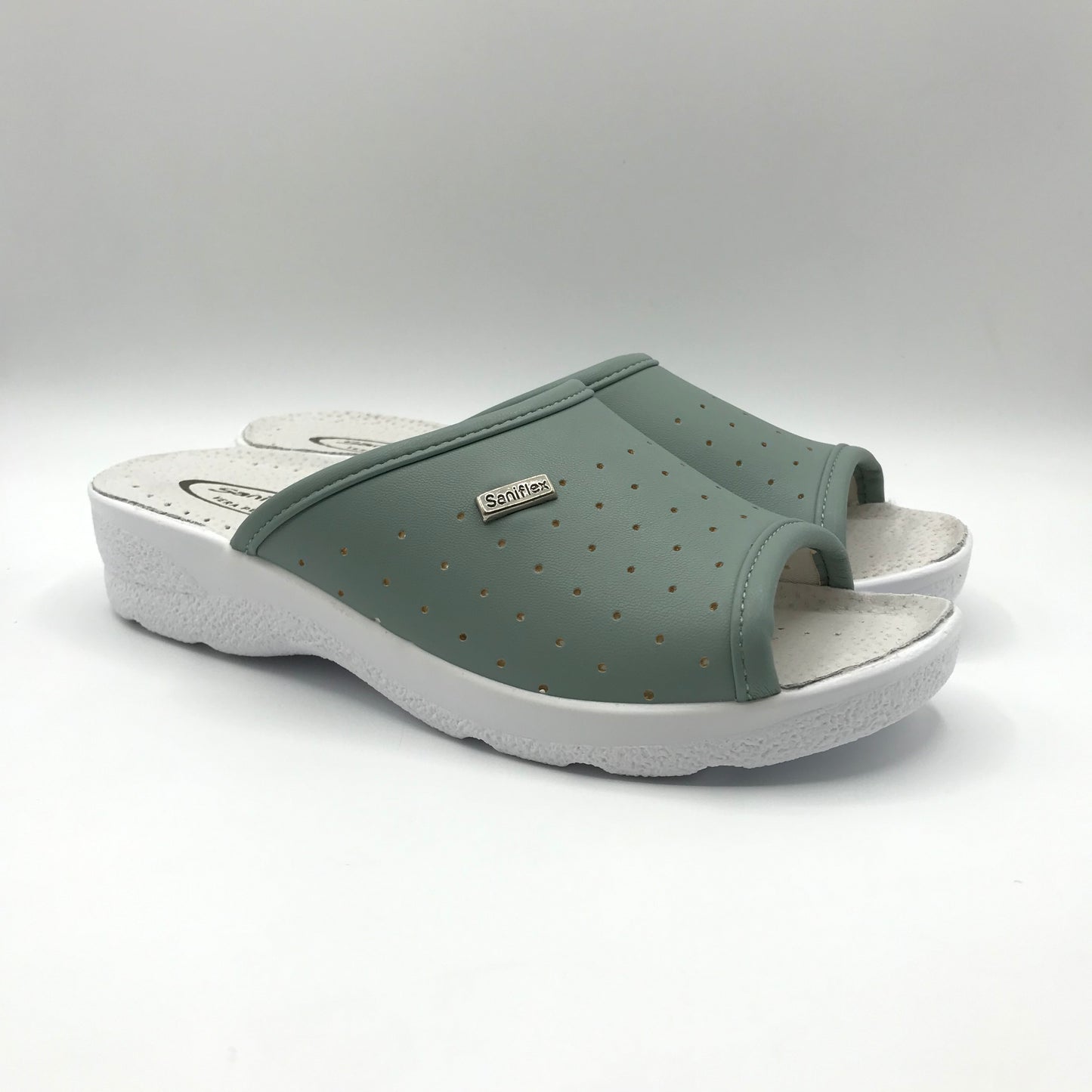 Saniflex | Ciabatte in tessuto stretch e vera pelle | 89872/10