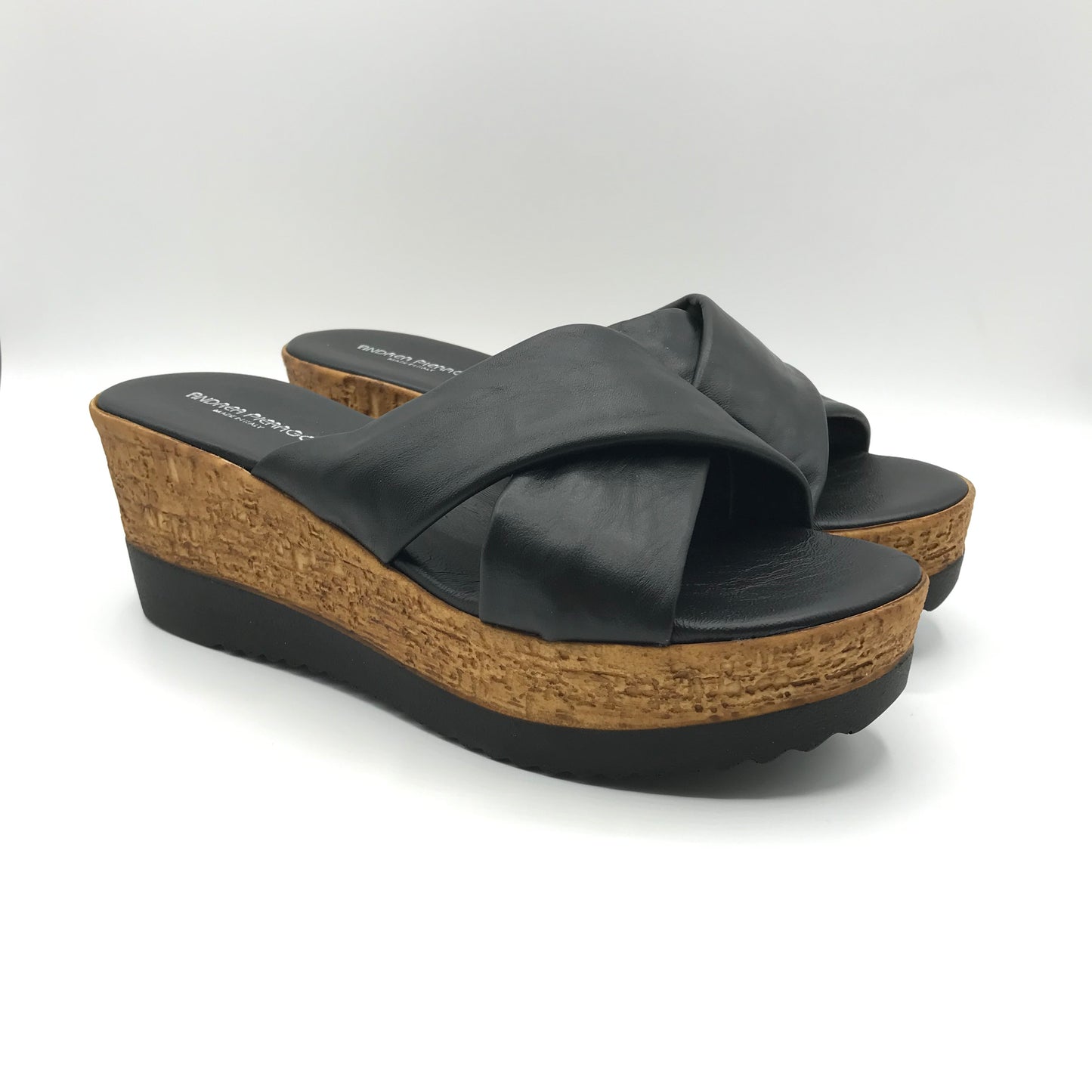 Andrea Pierago | Ciabatte in pelle con zeppa alta | 2974-70428