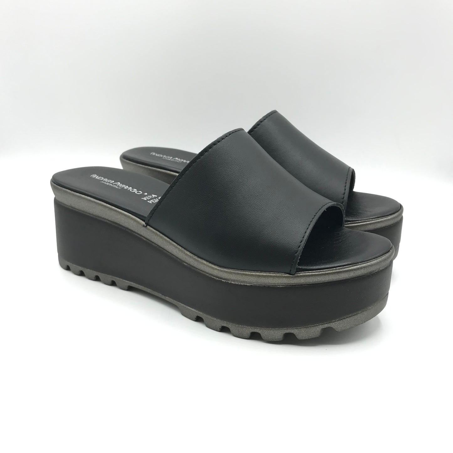 Andrea Pierago | Ciabatte in vera pelle con zeppa alta | 2800-101