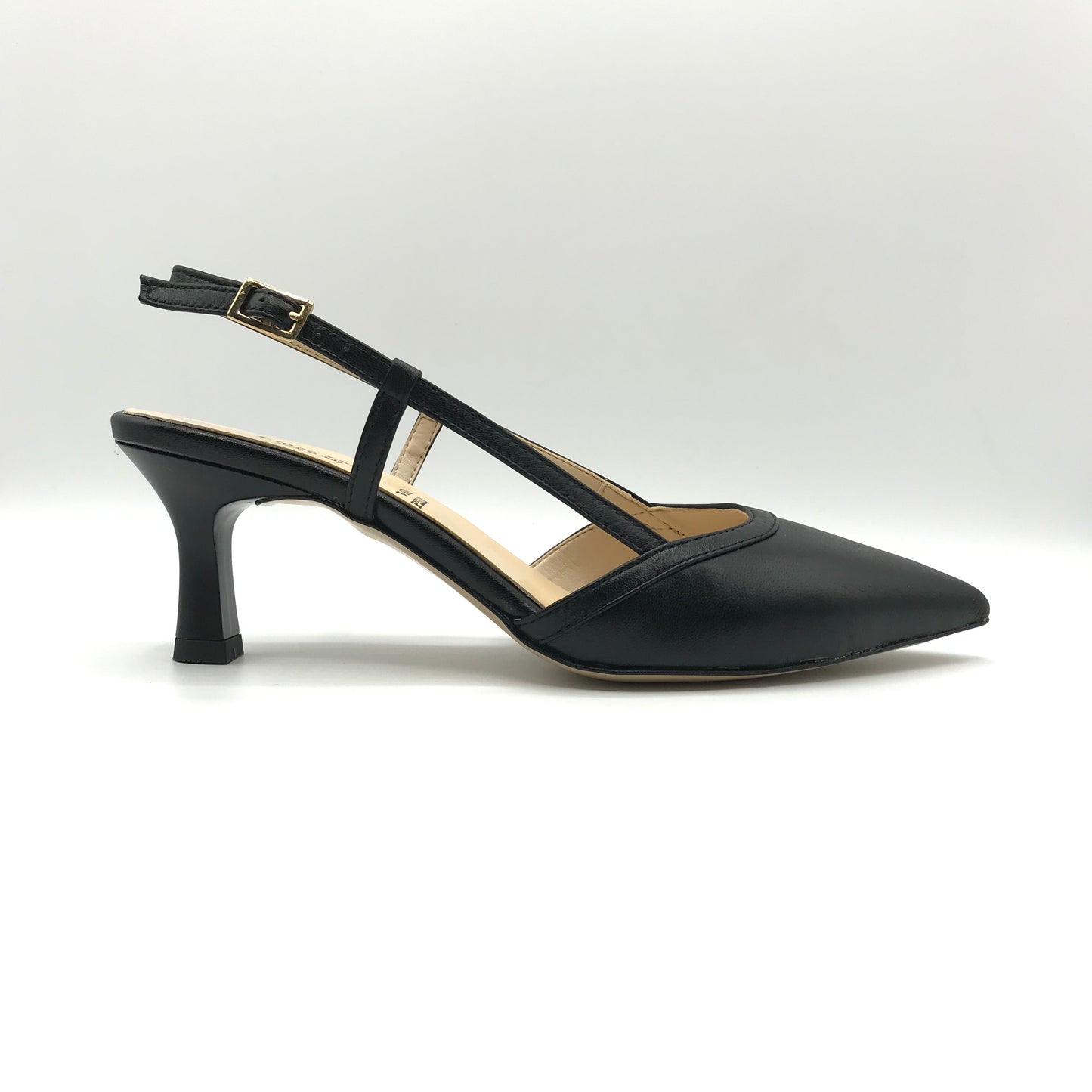 Linea Uno | Slingback in vera pelle con tacco a rocchetto | K571