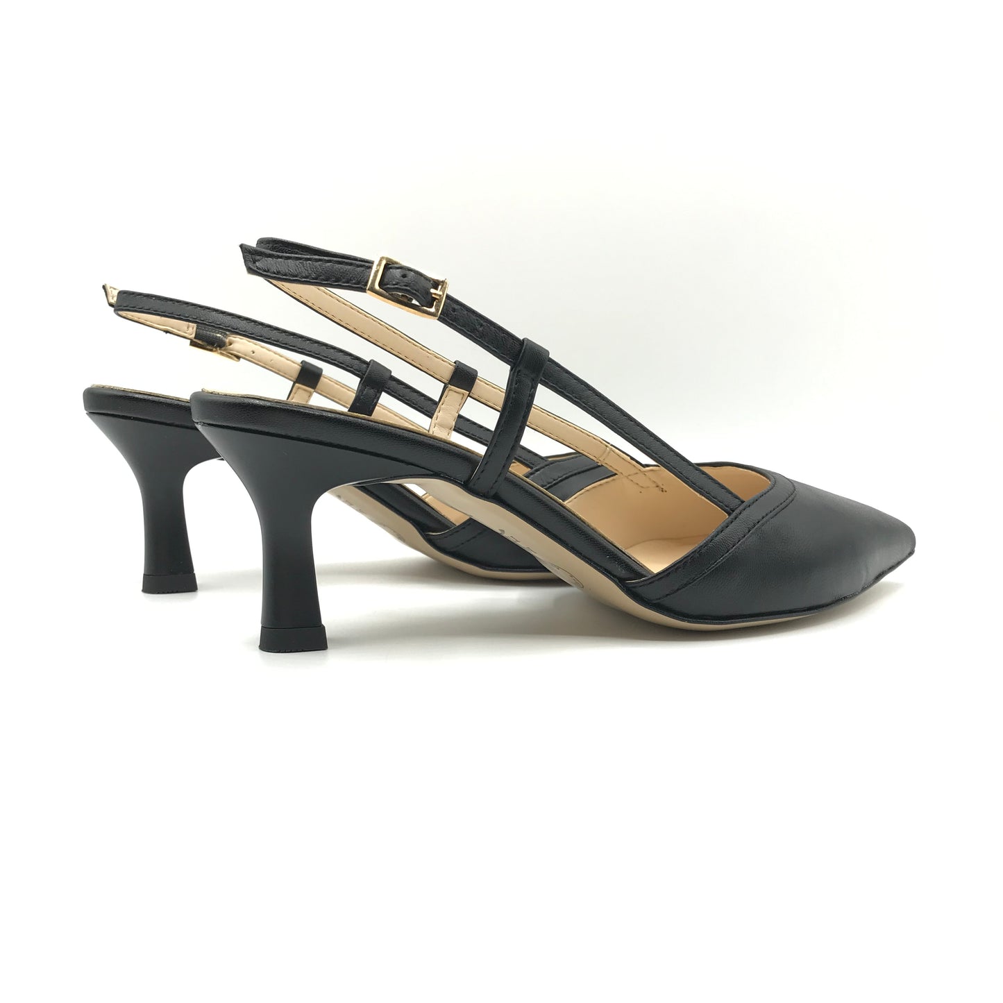 Linea Uno | Slingback in vera pelle con tacco a rocchetto | K571