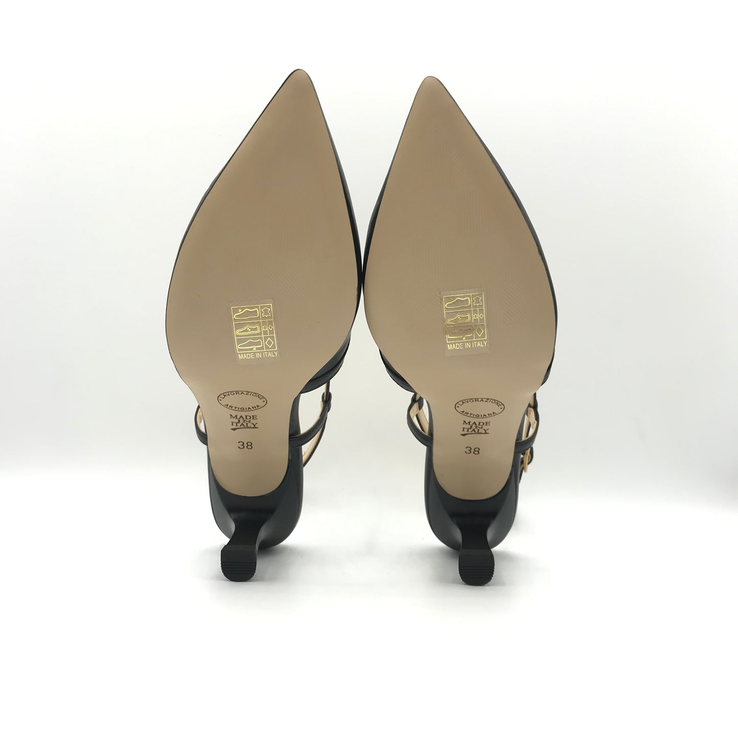 Linea Uno | Slingback in vera pelle con tacco a rocchetto | K571