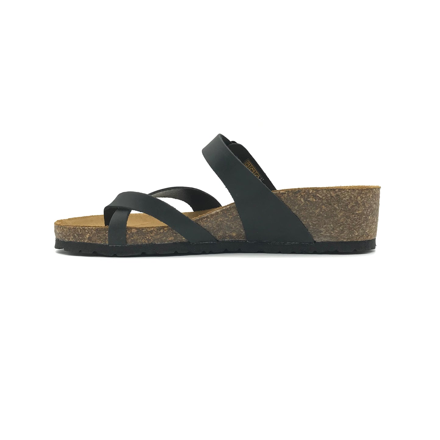 Bio Gold | Ciabatte infradito in vera pelle con zeppa alta | 3560