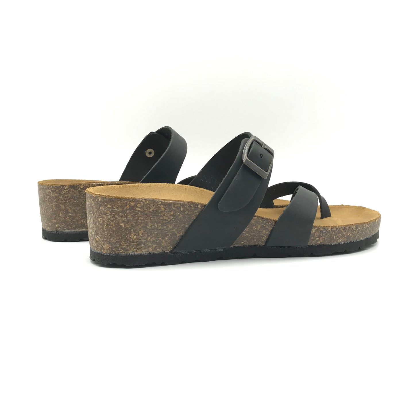 Bio Gold | Ciabatte infradito in vera pelle con zeppa alta | 3560