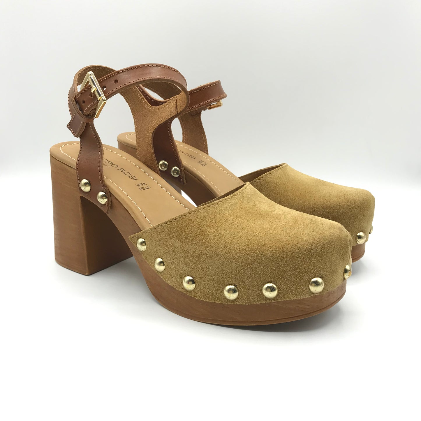 Sandro Rosi | Sandali zoccoli in vera pelle con tacco alto | 9015