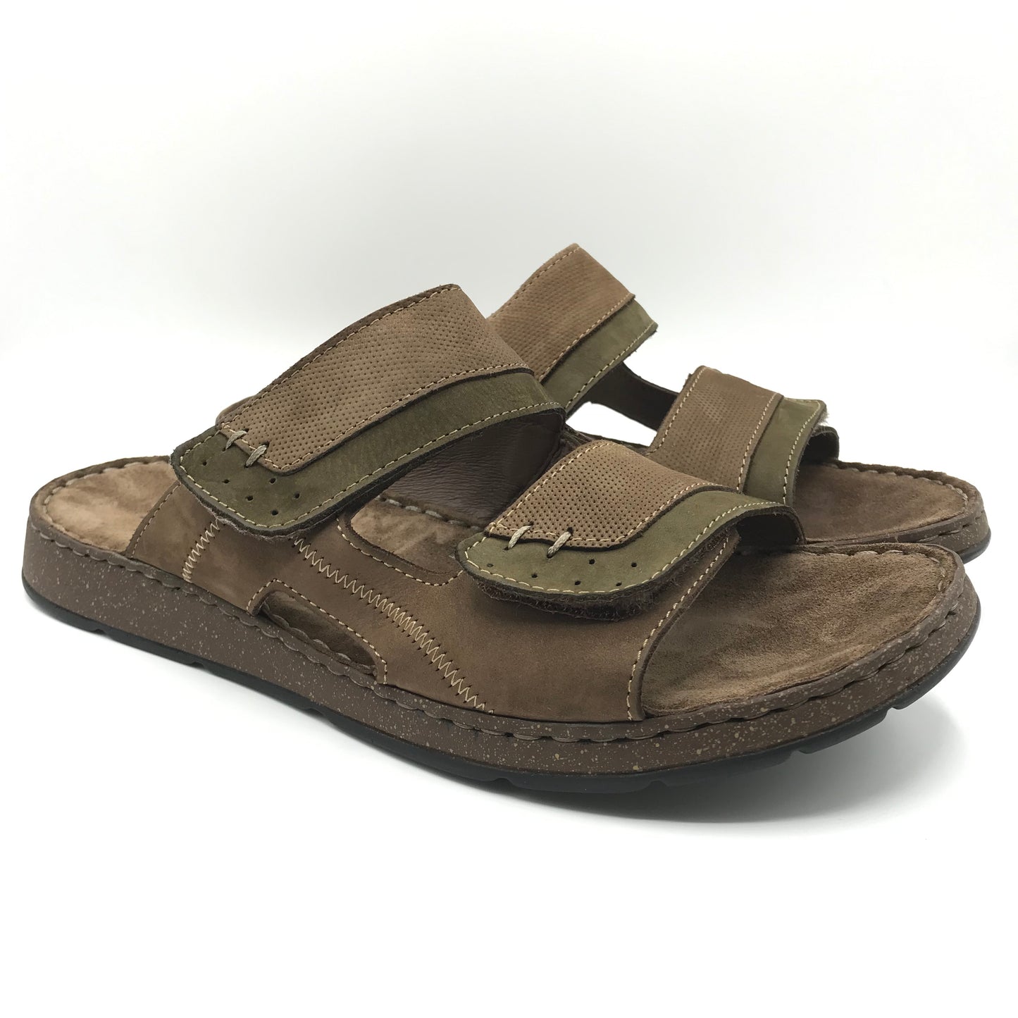 Walk in the city | Ciabatte in vera pelle con velcro | 45270