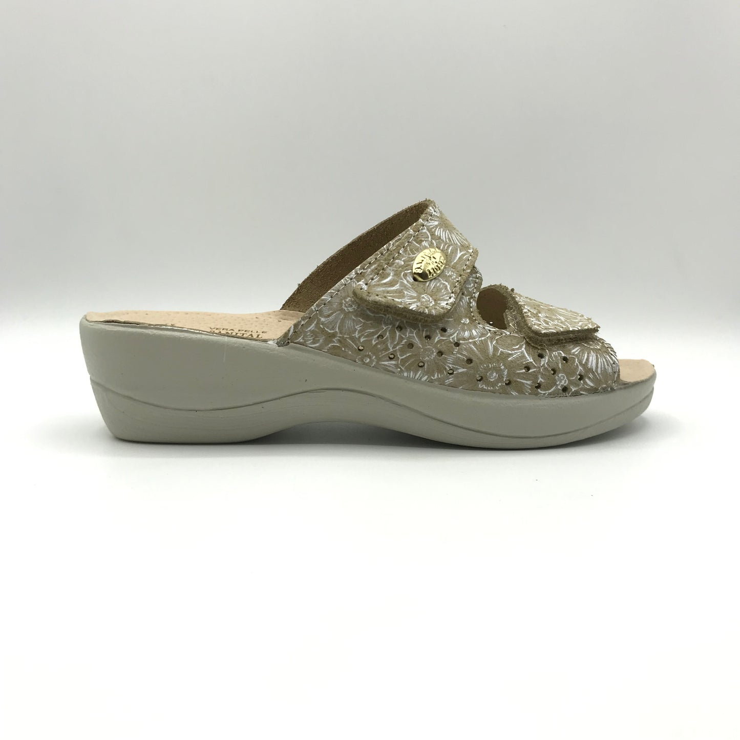 Sanital Light | Ciabatte in vera pelle con velcro regolabile | 1875