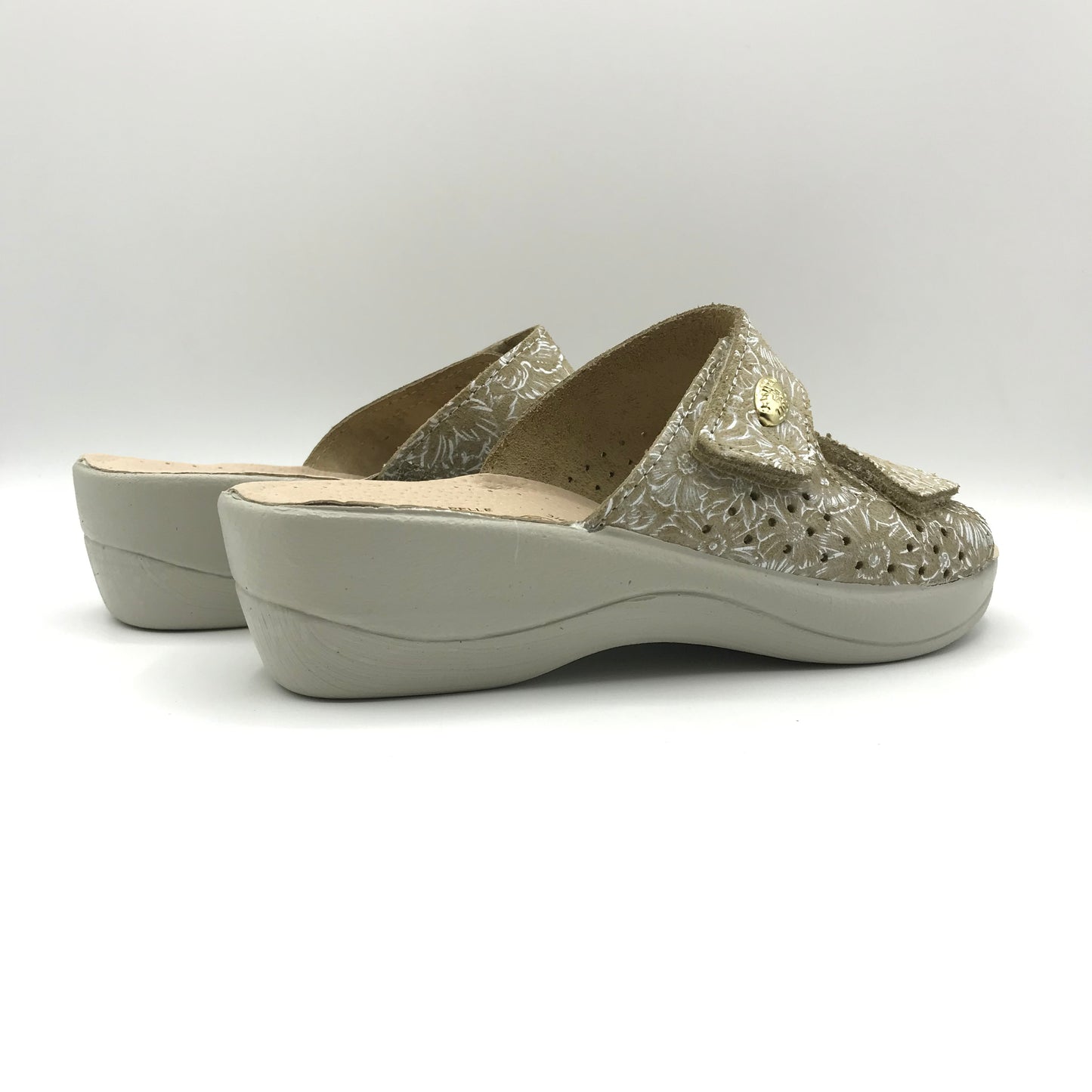 Sanital Light | Ciabatte in vera pelle con velcro regolabile | 1875