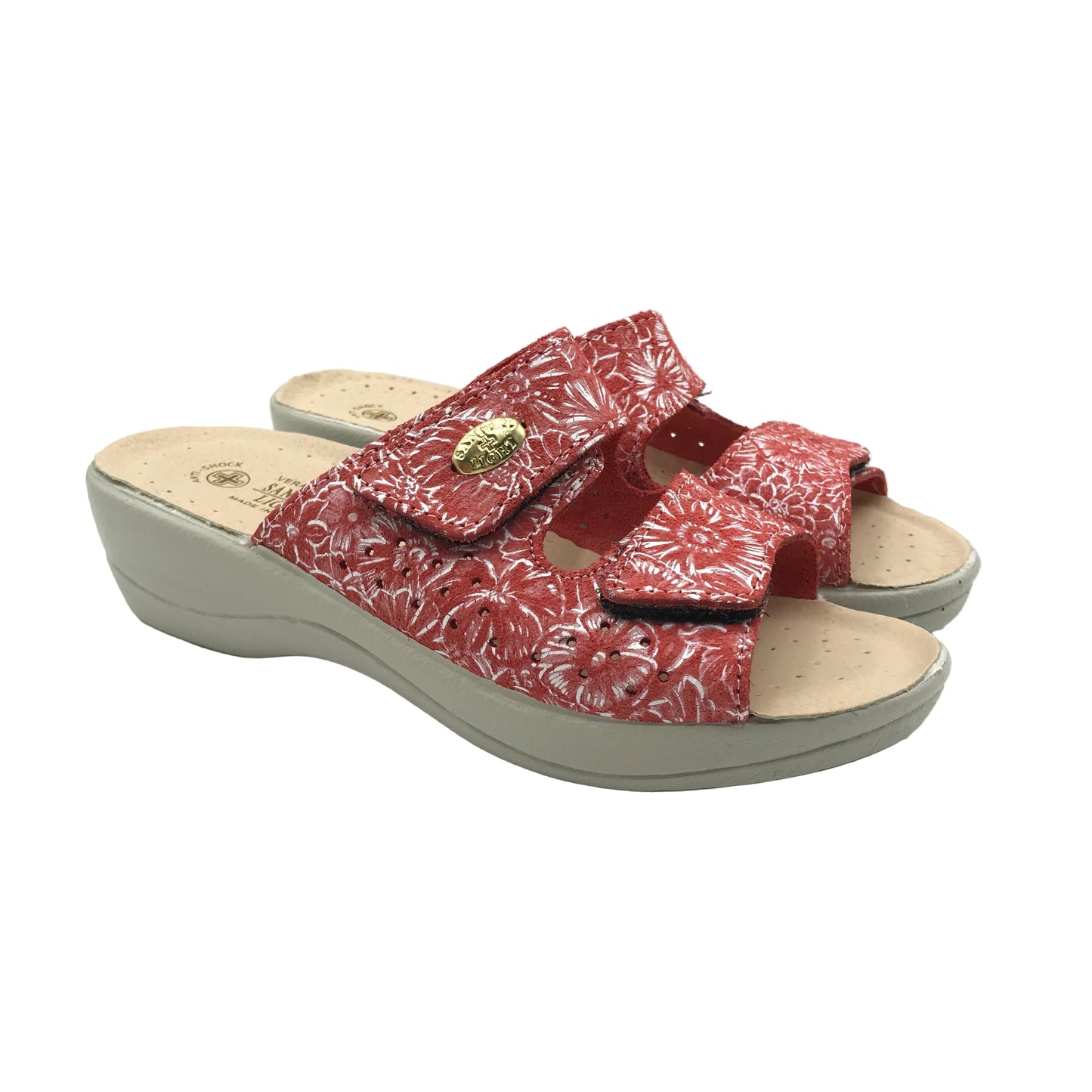 Sanital Light | Ciabatte in vera pelle con velcro regolabile | 1875