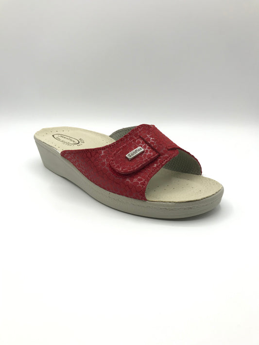 Ciabatta velcro donna Saniflex 60434/10 rosso