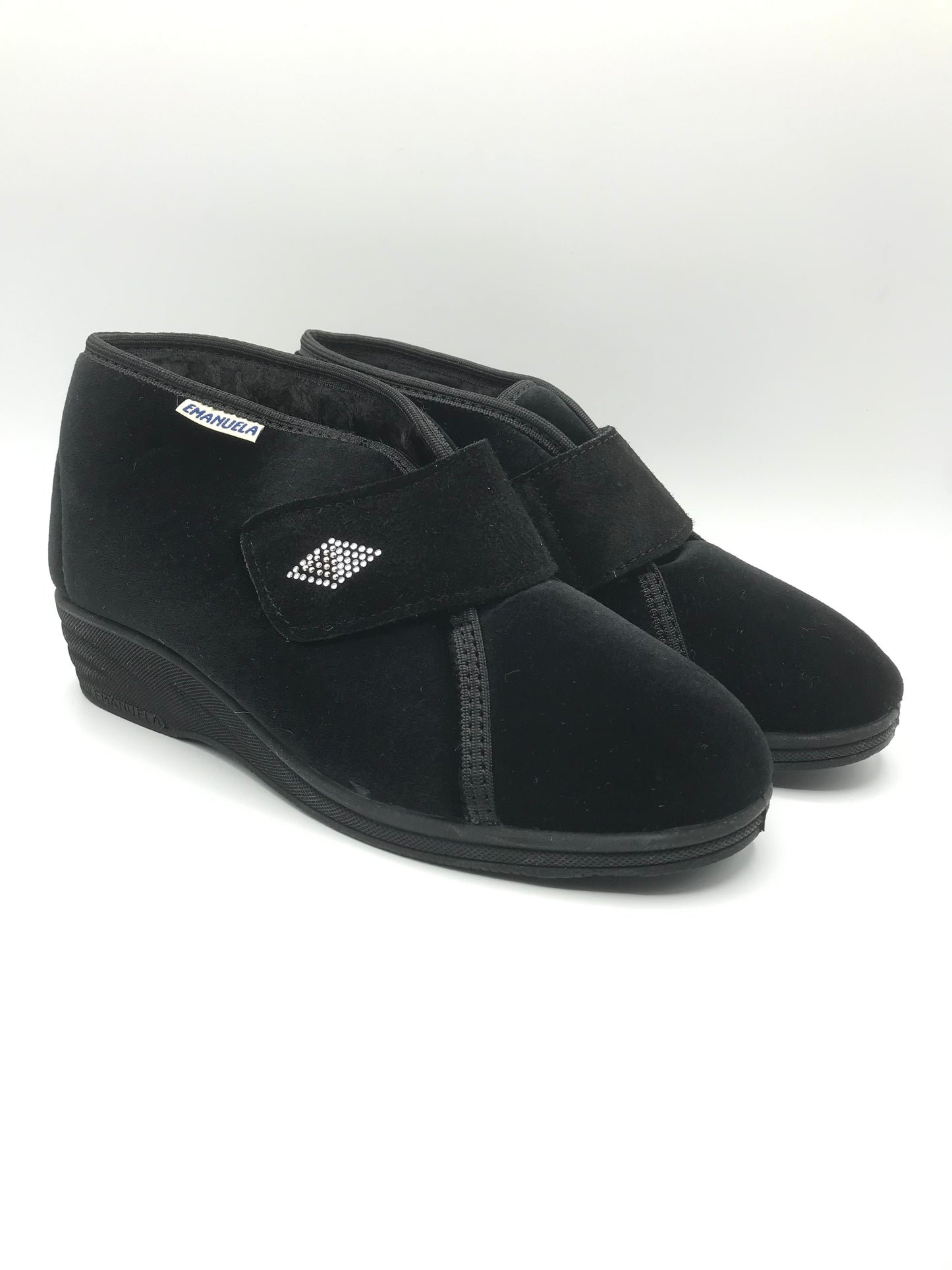 Pantofola velcro donna Emanuela 536 nero