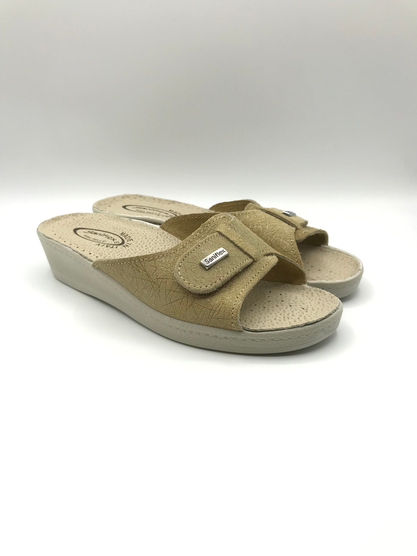 Ciabatta velcro donna Saniflex 60437/10 sabbia