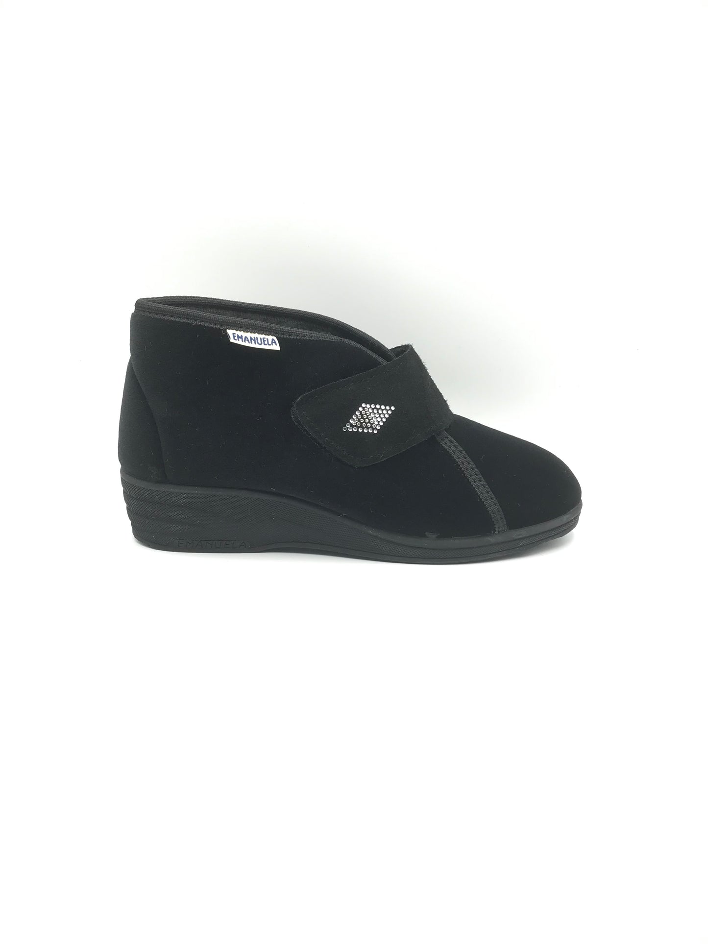 Pantofola velcro donna Emanuela 536 nero