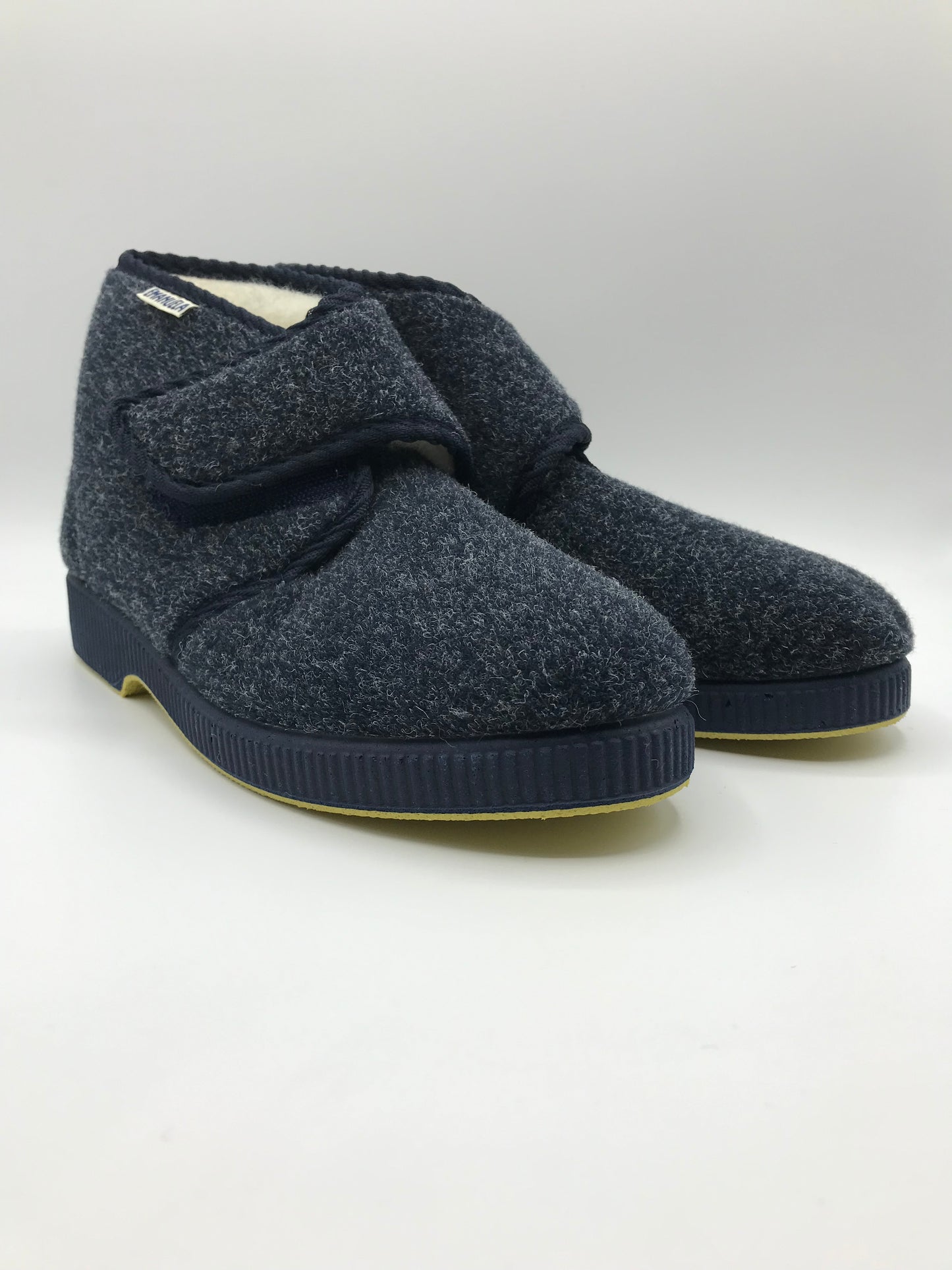 Pantofola velcro alta uomo Emanuela 564 blu