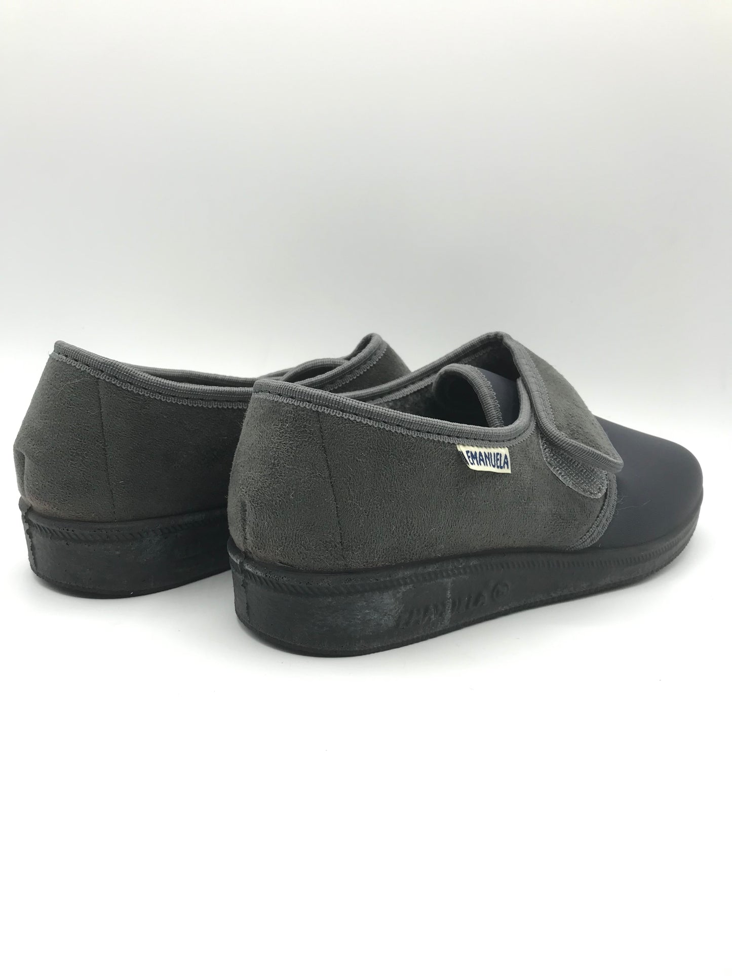 Pantofola velcro Emanuela 601 grigio