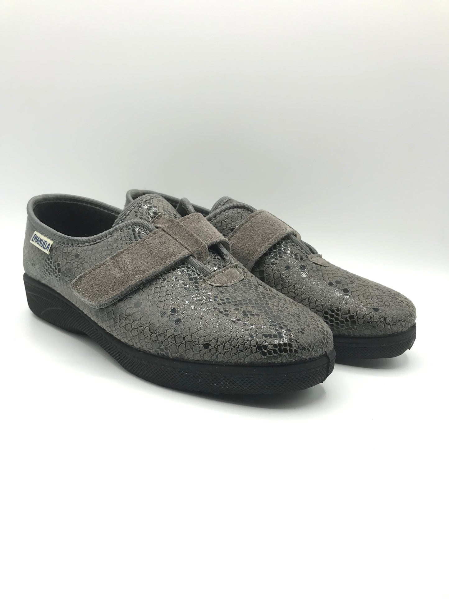 Pantofola velcro donna Emanuela 2252 grigio