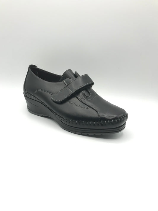 Mocassino velcro donna Freetime 131 nero