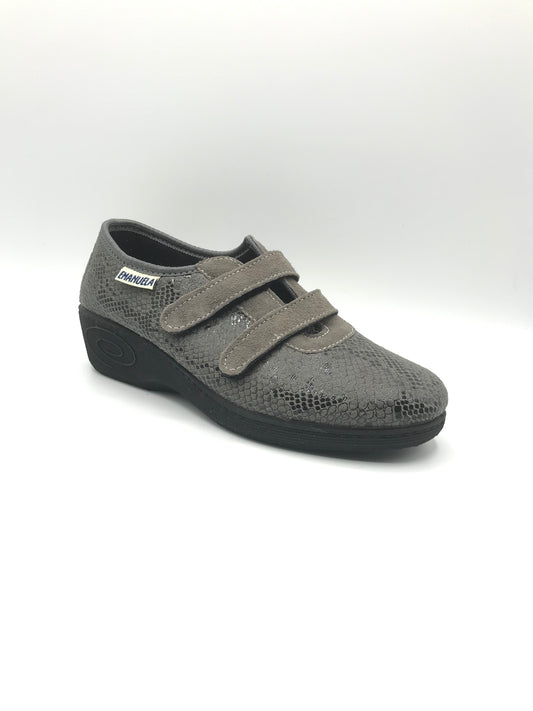 Pantofola velcri donna Emanuela 2309 grigio