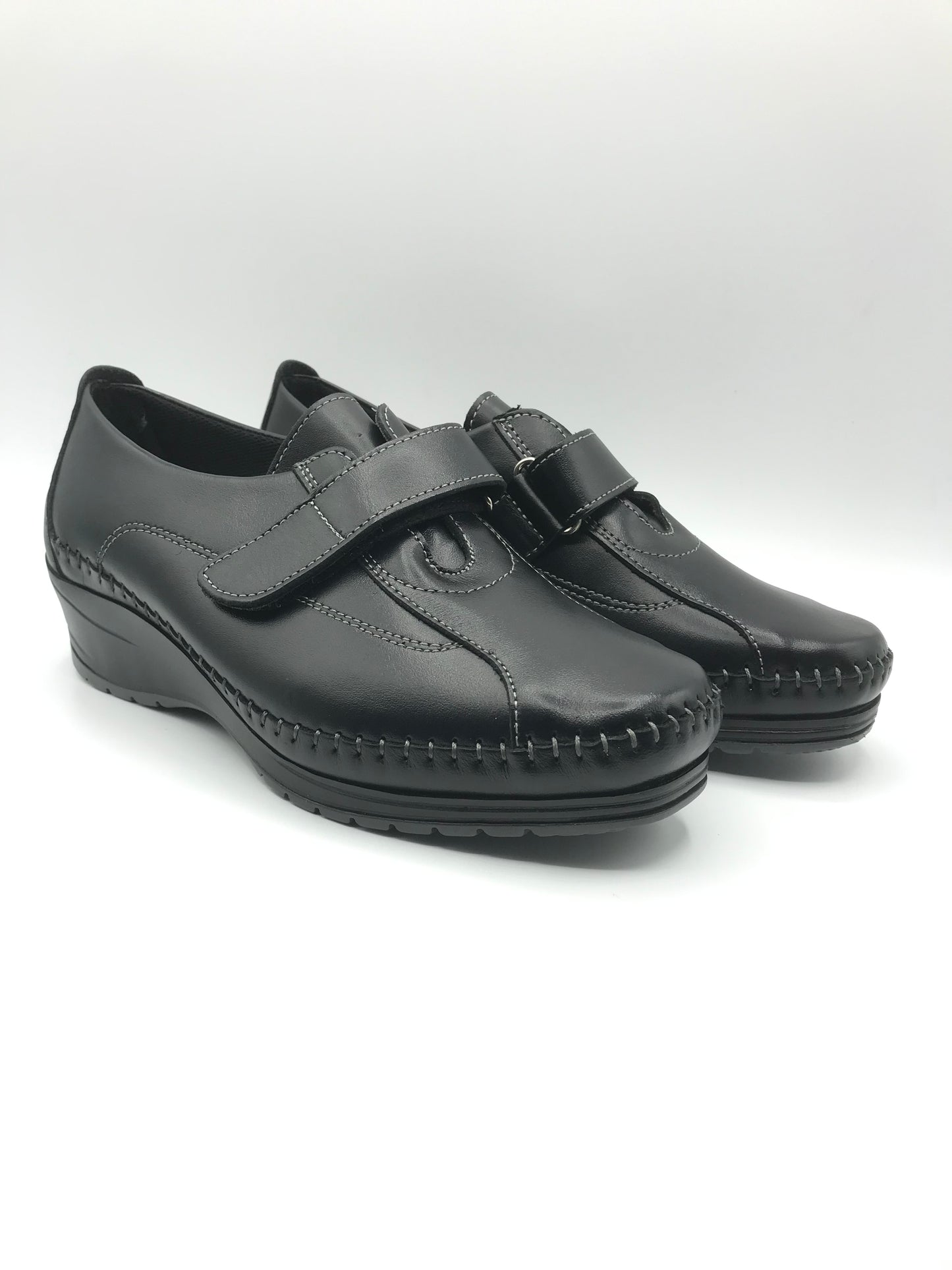 Mocassino velcro donna Freetime 131 nero