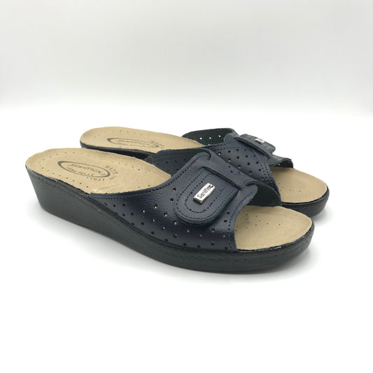 Saniflex | Ciabatte in vera pelle con velcro regolabile | 60407/10