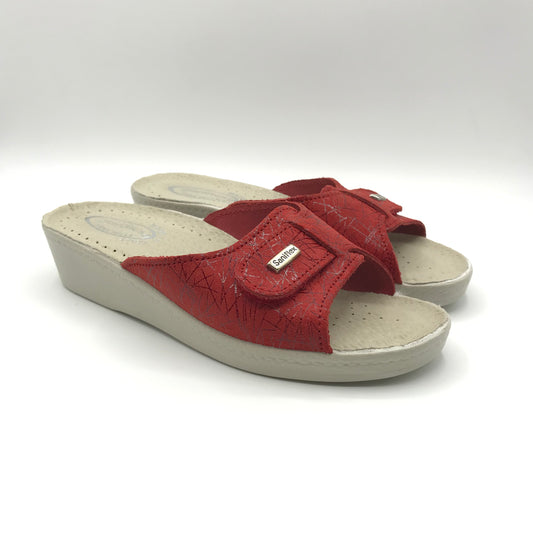 Saniflex | Ciabatte in vera pelle con velcro regolabile | 60437/10