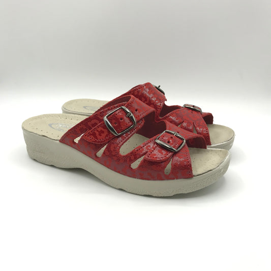 Saniflex | Ciabatte in vera pelle con fibbie regolabili | 83362/10