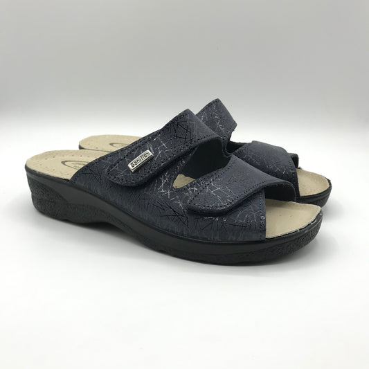 Saniflex | Ciabatte in vera pelle con doppio velcro | 83237/10