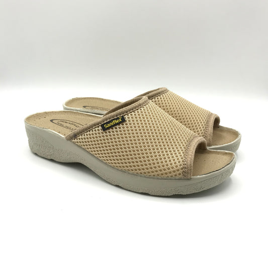 Saniflex | Ciabatte in rete elastica e vera pelle | 80918/10