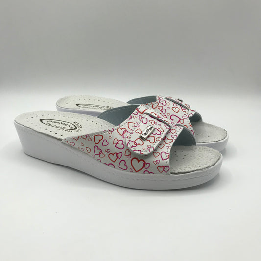Saniflex | Ciabatte in pelle con velcro regolabile | 60460/10