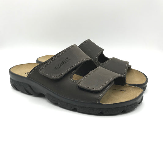 Saniflex | Ciabatte in vera pelle con velcri regolabili | 731/1