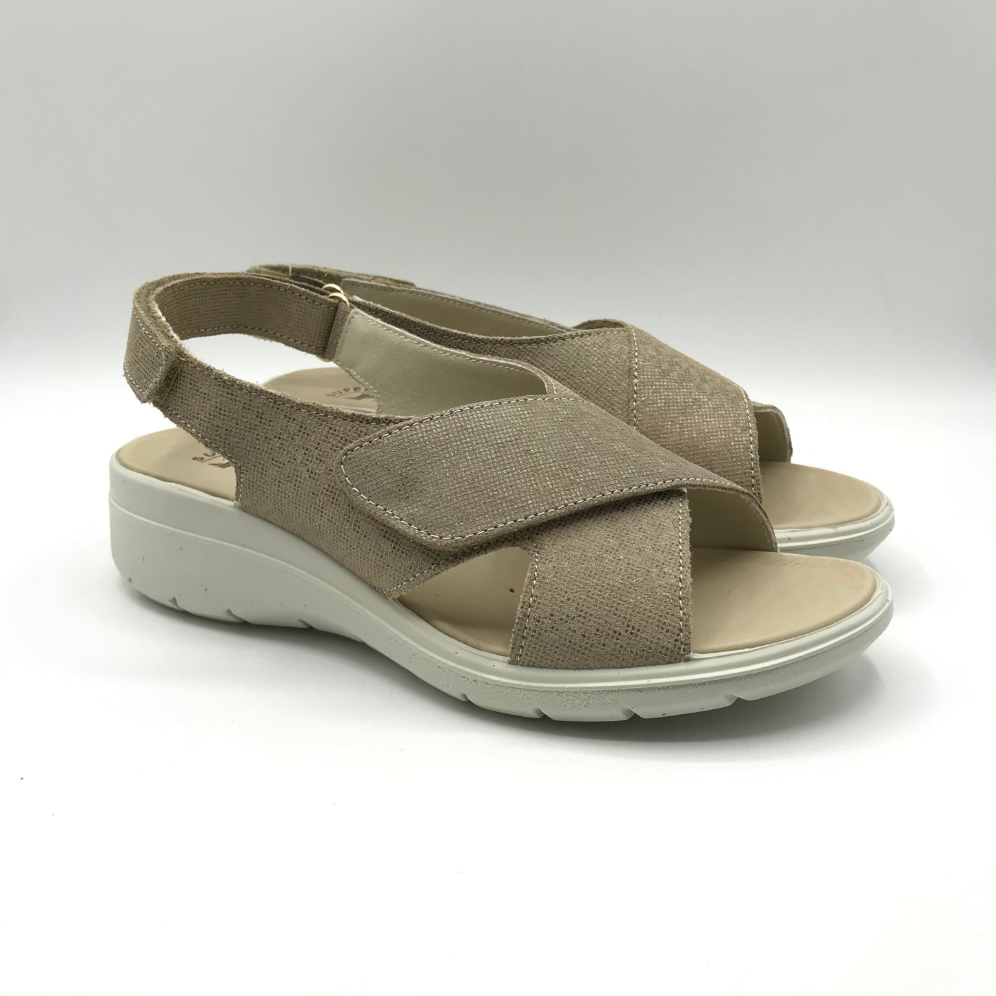 Imac | Sandali in vera pelle extra wide con velcro regolabile | 757380